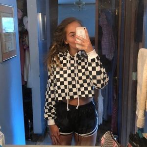 forever 21 checkered cropped sweatshirt!!!!!